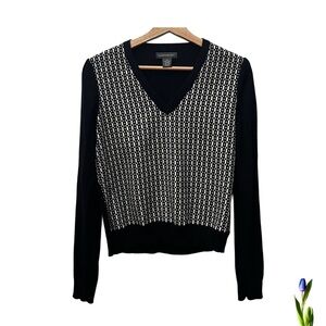 Banana Republic Black and White V-Neck Sweater